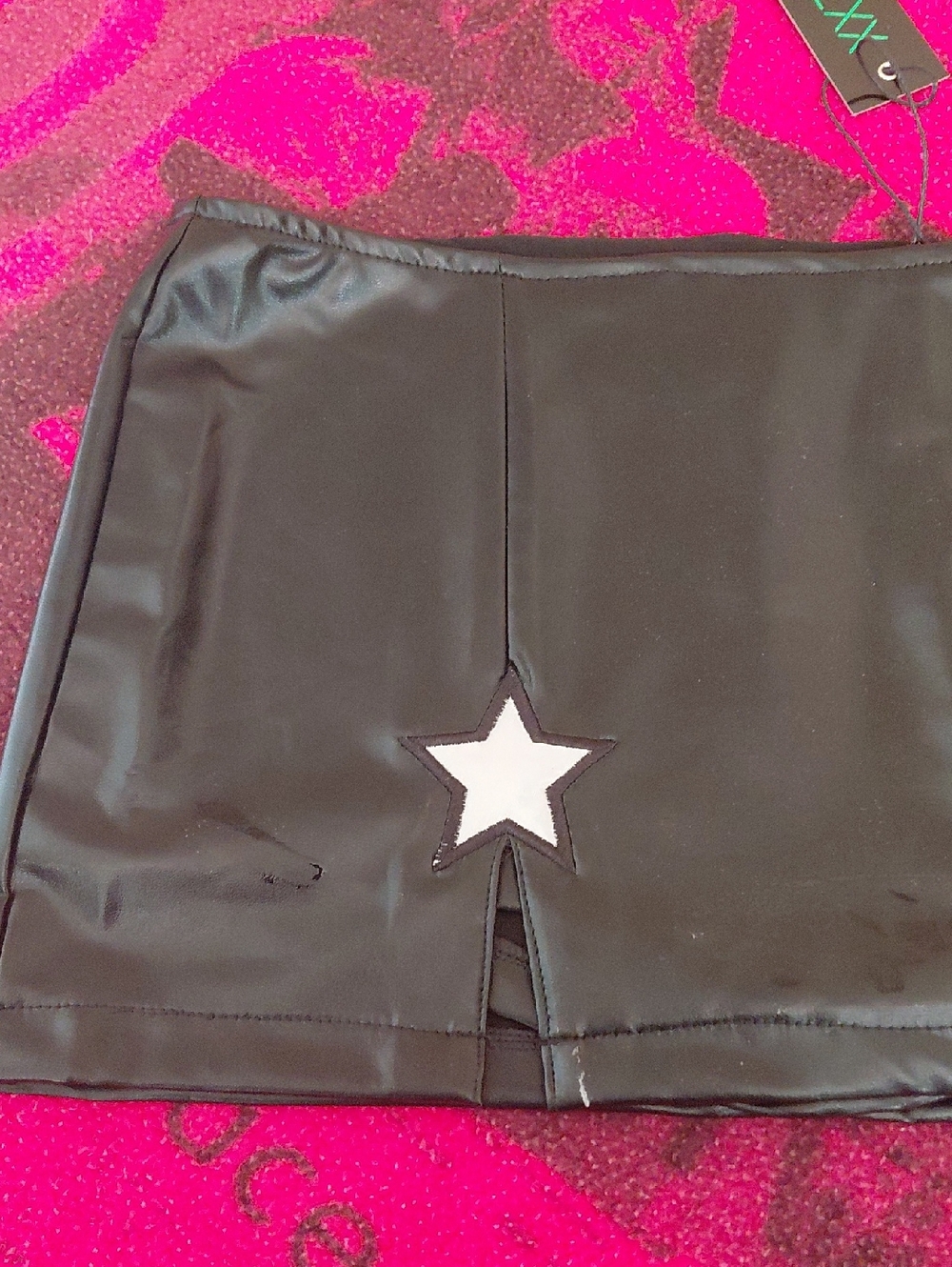 DOLLSKILL CLUB EXX Black Mini Skirt with White Star Appliqués - Picture 3 of 10